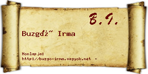 Buzgó Irma névjegykártya