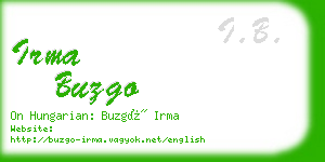 irma buzgo business card